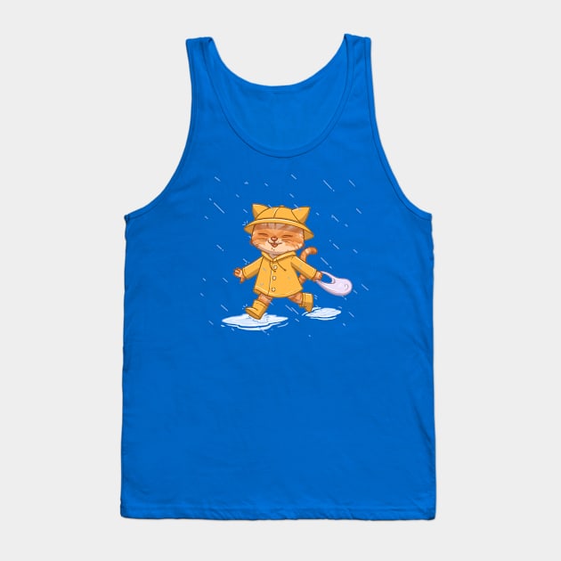 Rain Kitty Tank Top by ShelboBaggins